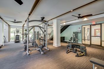 Fitness center with cable machines and equipment